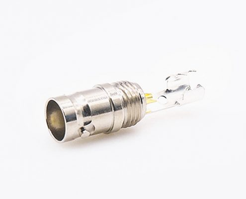BNC焊接連接器母頭直式75Ω帶彈簧后鎖穿墻用于SYV-50-5-1接線(xiàn)