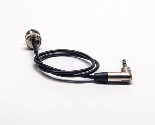 BNC轉3.5mm線75ohm BNC直式公頭轉紐崔克90度3.5mm接頭接RG174線40CM